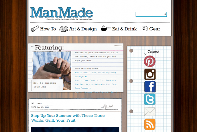 Man Made DIY website screenshot Best 50 Lifestyle Blogs and Websites to Follow - 23