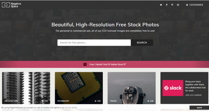 Top 50 Free Stock Photos Websites to Use 20 Negative Space stock image website screenshot Top 50 Free Stock Photos Websites to Use - 20