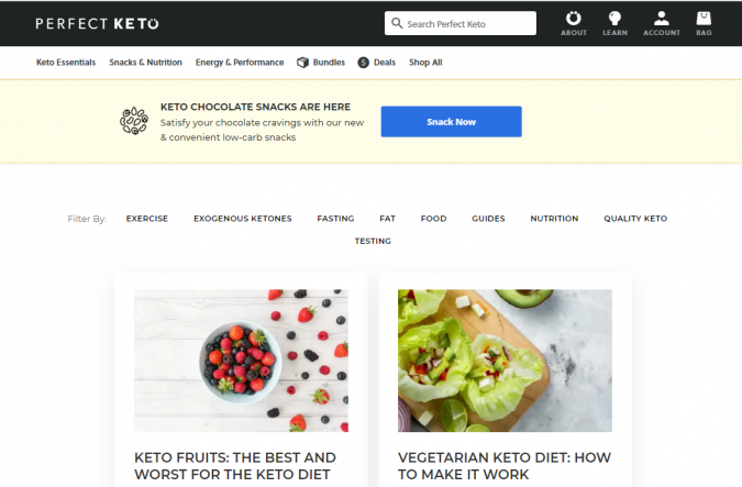 Perfect Keto blog screenshot Best 40 Keto Diet Blogs and Websites - 2 Keto Diet Blogs