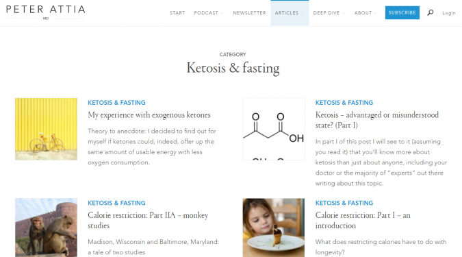 Peter Attia blog screenshot Best 40 Keto Diet Blogs and Websites - 15 Keto Diet Blogs