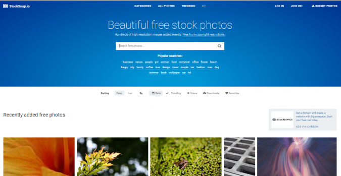 Top 50 Free Stock Photos Websites to Use 38 StockSnap.io stock image website screenshot Top 50 Free Stock Photos Websites to Use - 38