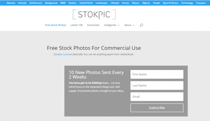 Stokpic website screenshot Top 50 Free Stock Photos Websites to Use - 47