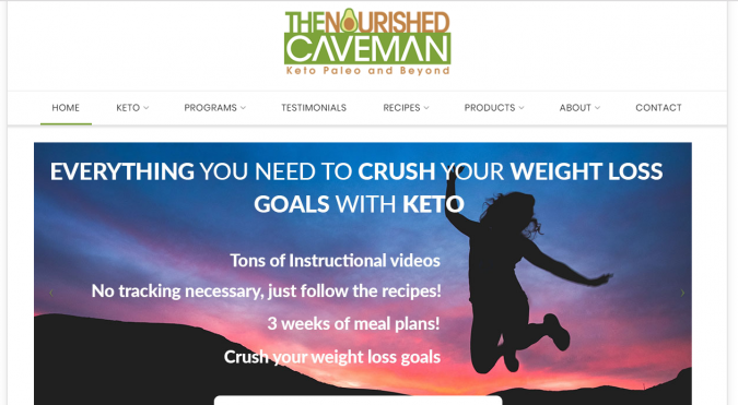 The Nourished Caveman blog screenshot Best 40 Keto Diet Blogs and Websites - 12 Keto Diet Blogs