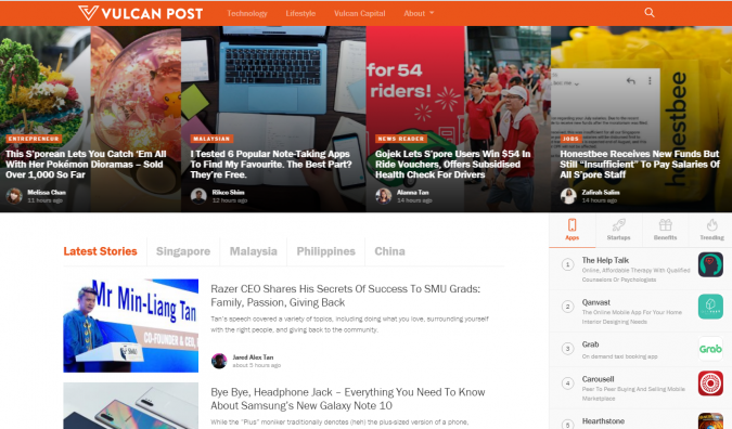 Vulcan Post website screenshot Best 50 Lifestyle Blogs and Websites to Follow - 15