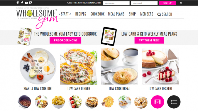 Wholesome Yum blog screenshot Best 40 Keto Diet Blogs and Websites - 23 Keto Diet Blogs