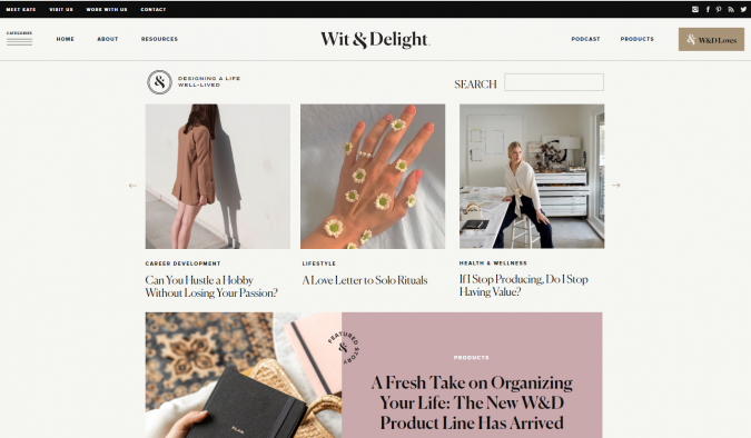 Wit Delight website screenshot Best 50 Lifestyle Blogs and Websites to Follow - 26