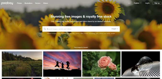 pixabay website screenshot Top 50 Free Stock Photos Websites to Use - 14