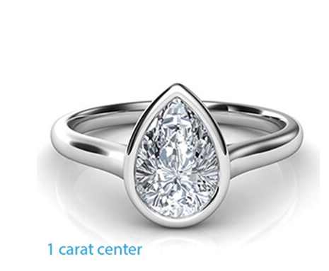 1 carat center Low Profile Engagement Rings with Bezel Set - 2