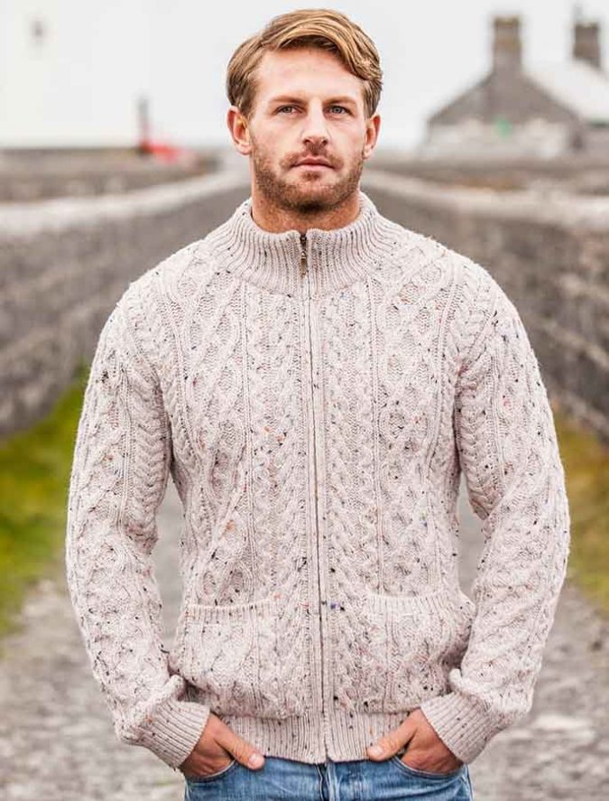 Aran Diamond and Cable Zip Cardigan Embrace the Autumn with Aran Sweaters and Irish Knits - 10
