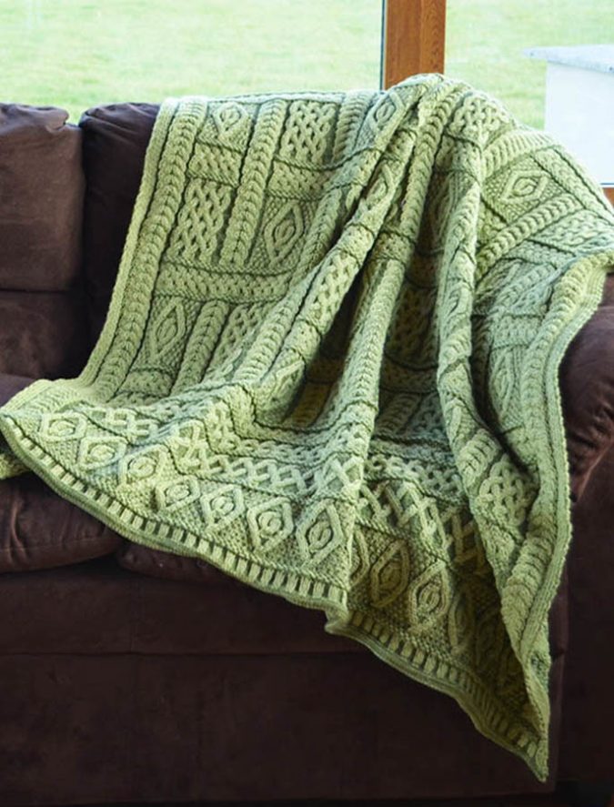 Embrace the Autumn with Aran Sweaters and Irish Knits 12 Aran knitted throw Embrace the Autumn with Aran Sweaters and Irish Knits - 12