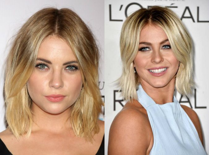 Centre Parted Blonde Bob Completely Fashionable Medium Length Hairstyles - 4