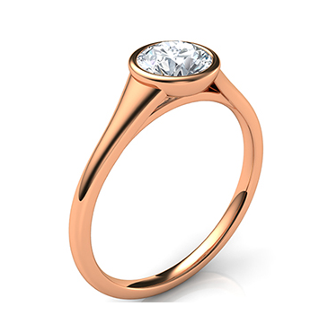 bezel-and-rose-gold Low Profile Engagement Rings with Bezel Set