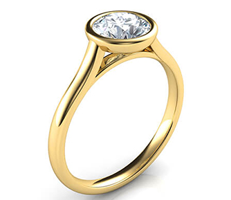 engagement-ring-solitaire Low Profile Engagement Rings with Bezel Set