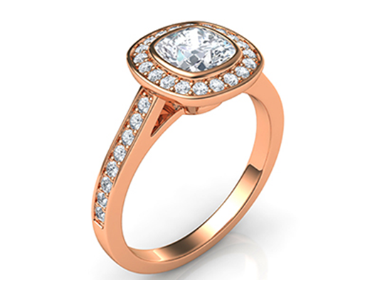 engagement ring. Low Profile Engagement Rings with Bezel Set - 6