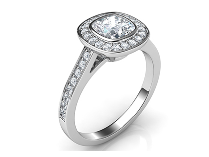 ring-1 Low Profile Engagement Rings with Bezel Set