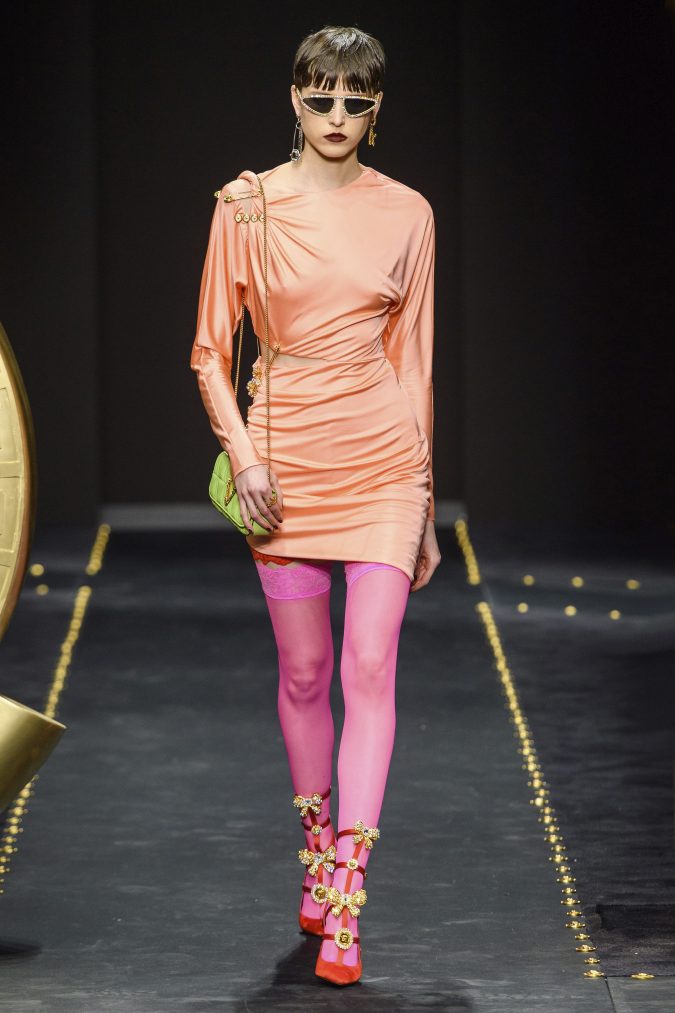 Fall winter fashion 2020 camisole neon dress versace 60+ Retro Fashion Designs of Fall/Winter Inspired by the 80s and 90s - 21