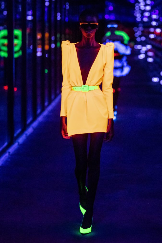Fall winter fashion 2020 neon dress and shoes saint laurent 60+ Retro Fashion Designs of Fall/Winter Inspired by the 80s and 90s - 27