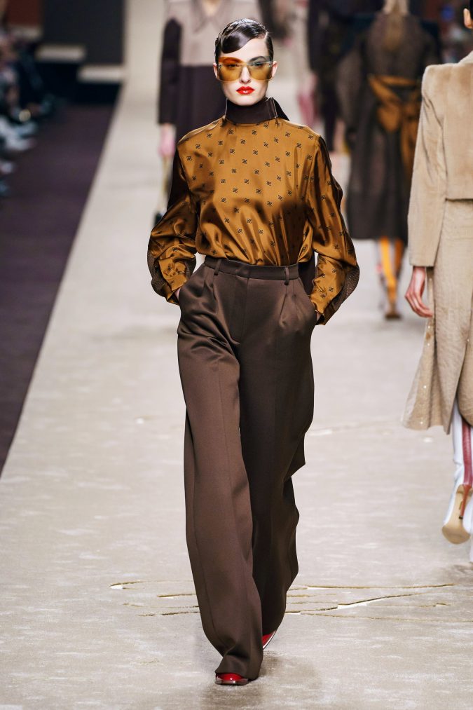 fall fashion 2019 wide leg pants Fendi 2 10 Fall/Winter Retro Fashion Trends for the 70s Nostalgics - 39