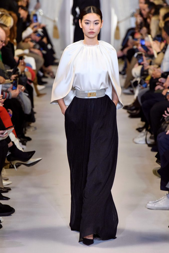 fall winter fashion 2020 cape sleeves Brandon Maxwell +20 Fall Fashion Trends of Unusual Shoulders and Sleeves - 37