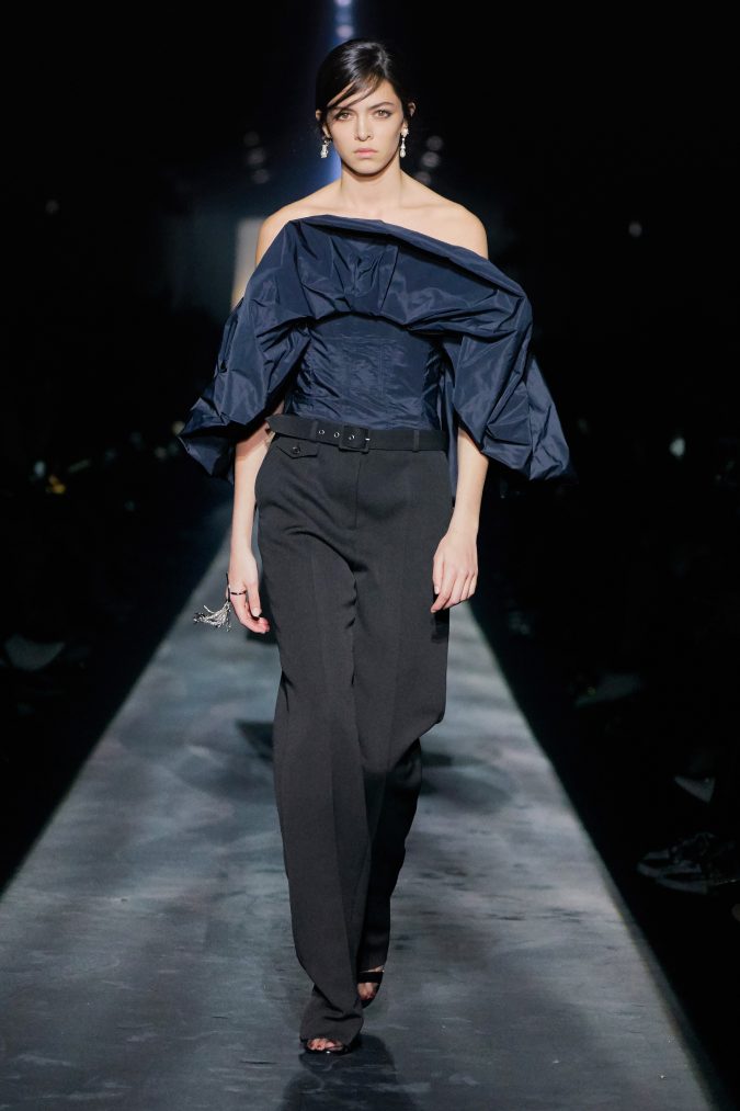 fall winter fashion 2020 off shoulder puffy sleeve top Givenchy +20 Fall Fashion Trends of Unusual Shoulders and Sleeves - 48