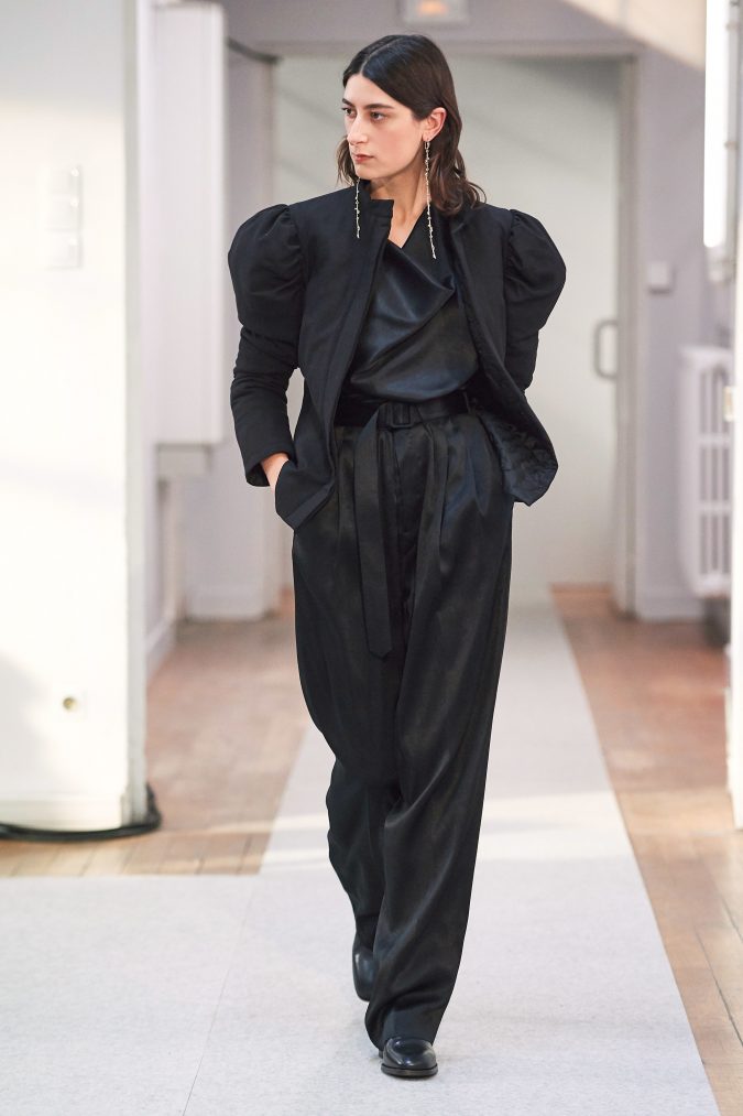fall-winter-fashion-2020-pantsuit-leg-of-mutton-sleeves-Lemaire-675x1013 45+ Elegant Work Outfit Ideas for Fall and Winter 2020