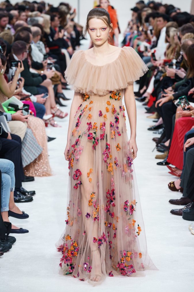 fall winter fashion 2020 see through dress ruffles Valentino 120+ Lovely Floral Outfit Ideas and Trends for All Seasons - 46