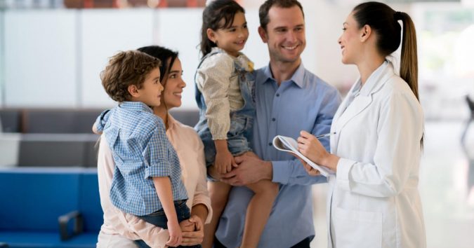 a nurse is giving a presentation at a family oriented