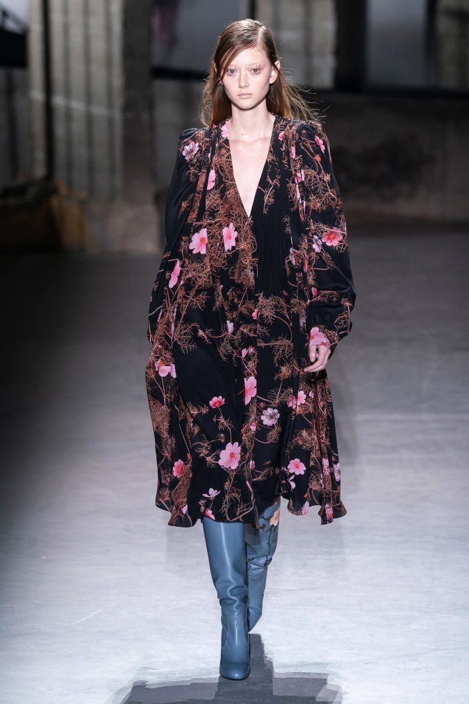 fall winter fashion 2020 floral dress Dries Van Noten 3 120+ Lovely Floral Outfit Ideas and Trends for All Seasons - 17