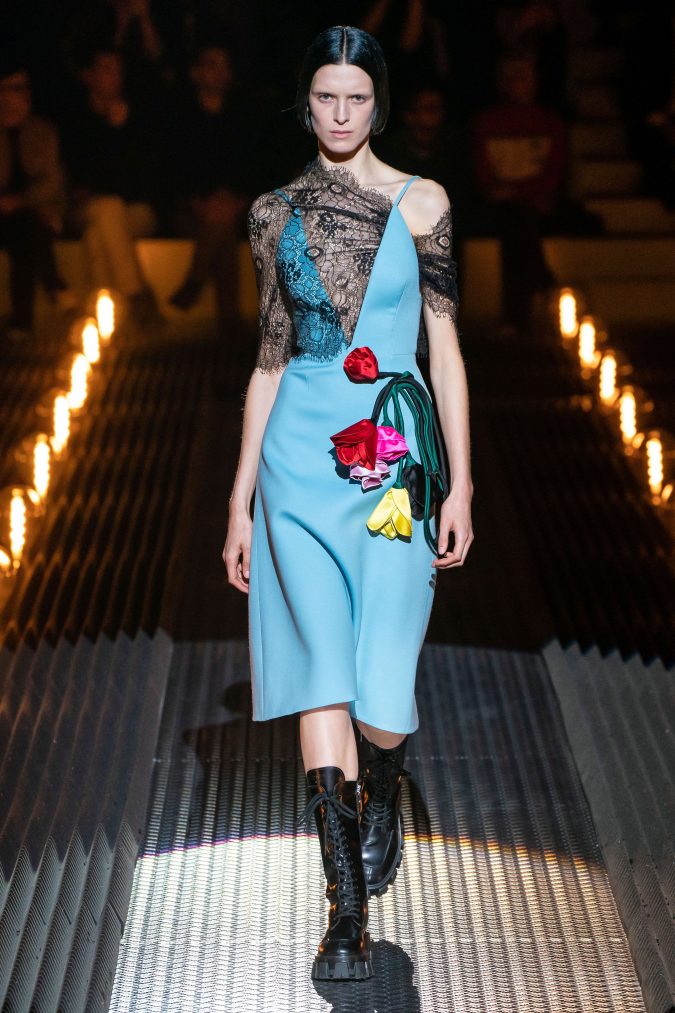 fall-winter-fashion-2020-floral-dress-prada-2-675x1013 120+ Lovely Floral Outfit Ideas and Trends for All Seasons 2020