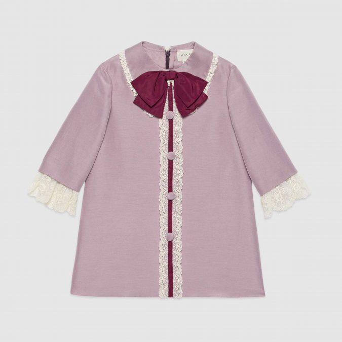fall winter fashion 2020 kids cotton silk cady dress with bow Gucci 15 Cutest Kids Fashion Trends for Winter - 43
