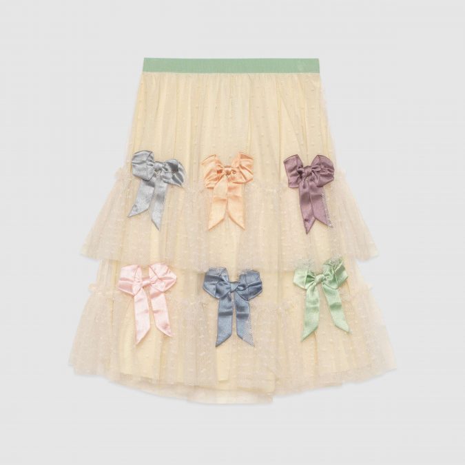 fall winter fashion 2020 kids tulle plumetis skirt with bows Gucci 15 Cutest Kids Fashion Trends for Winter - 46