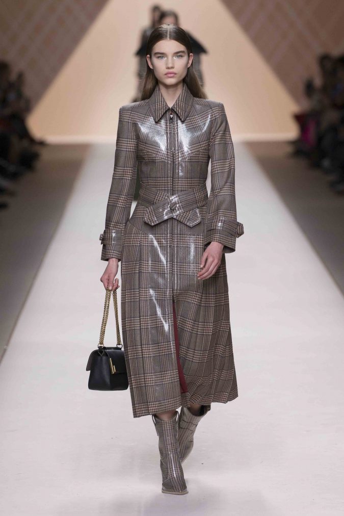fall winter fashion 2020 leather checked coat checked boots fendi Top 10 Winter Fashion Predictions and Trends - 55