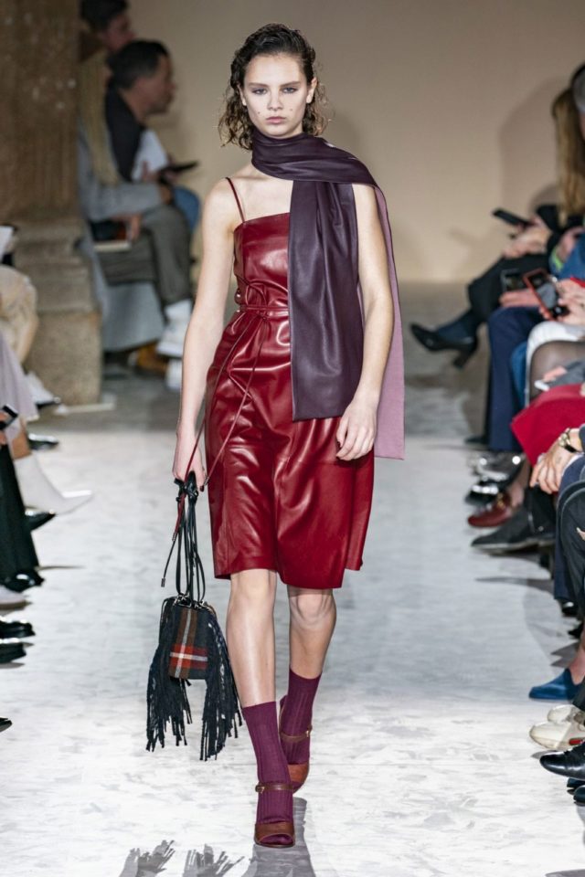 45+ Elegant Work Outfit Ideas for Fall and Winter 31 fall winter fashion 2020 leather dress scarf salvatore ferragamo 45+ Elegant Work Outfit Ideas for Fall and Winter - 31
