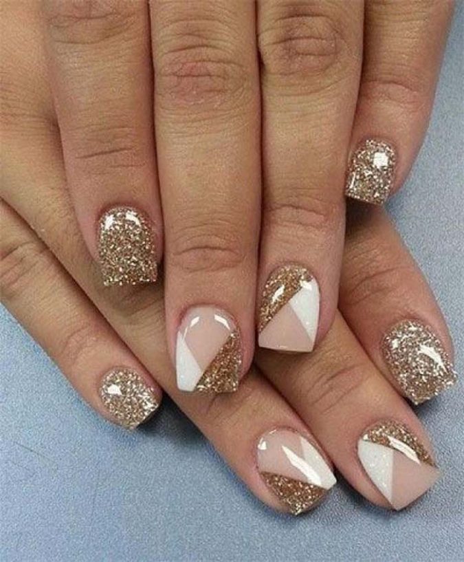 glitter neutral minimalist nail art Top 10 Lovely Nail Polish Trends for Next Fall & Winter - 12