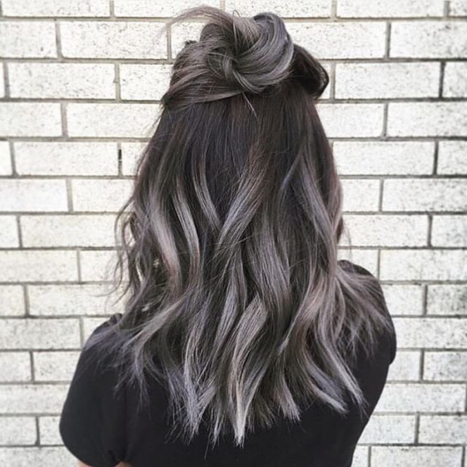 grey and black hair 12 Hottest Winter Hair Color Ideas for Women - 22