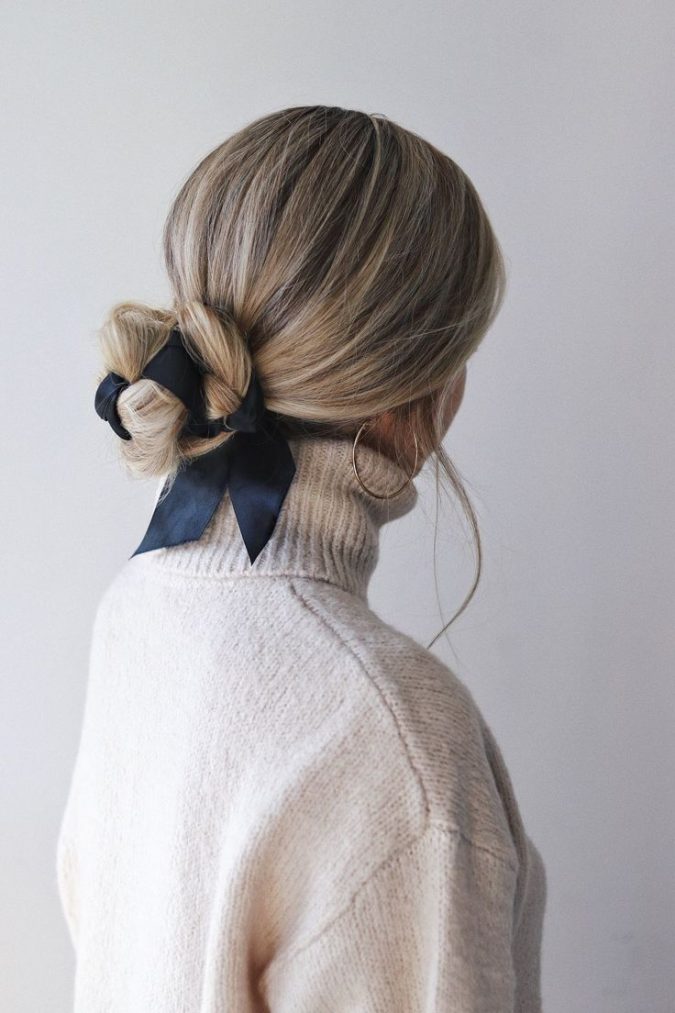 hairstyle-fall-2020-bun-with-ribbon-675x1013 Top 20 Hottest Winter Hairstyles for Women in 2022