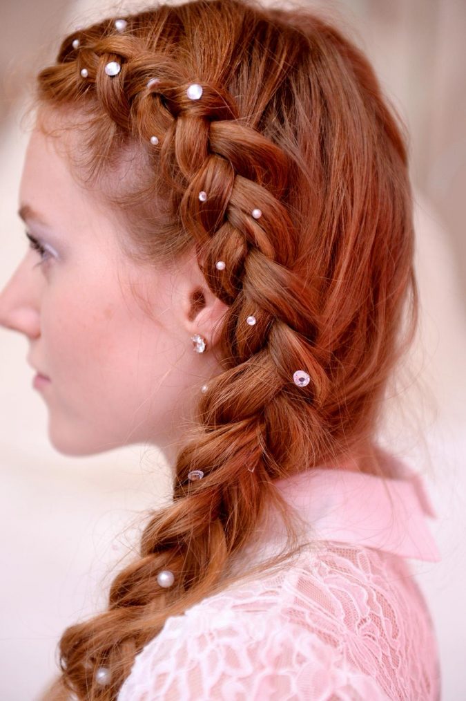 hairstyles-winter-2020-pearly-braid-red-hair-675x1014 Top 20 Hottest Winter Hairstyles for Women in 2022