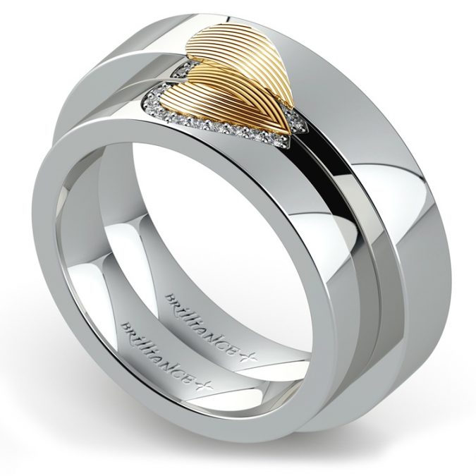 Everything You Need to Know about Wedding Rings 17 matching heart fingerprint wedding ring Everything You Need to Know about Wedding Rings - 17