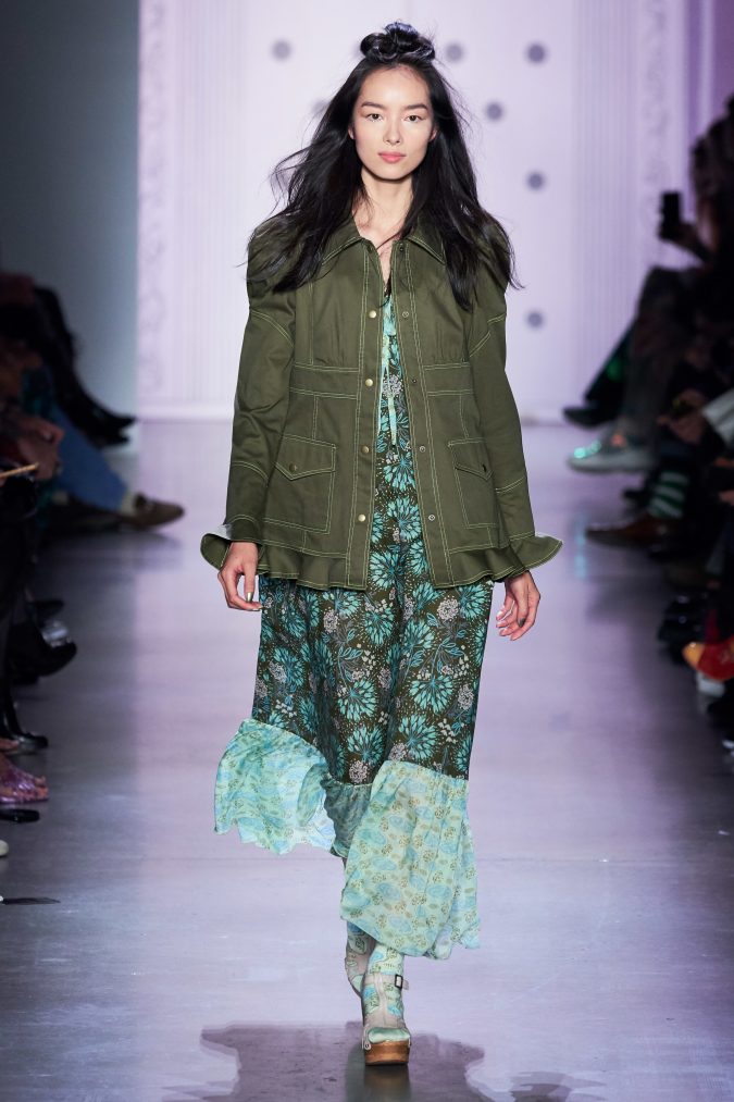 spring-summer-fashion-2020-floral-dress-long-jacket-Anna-Sui-675x1013 120+ Lovely Floral Outfit Ideas and Trends for All Seasons 2020