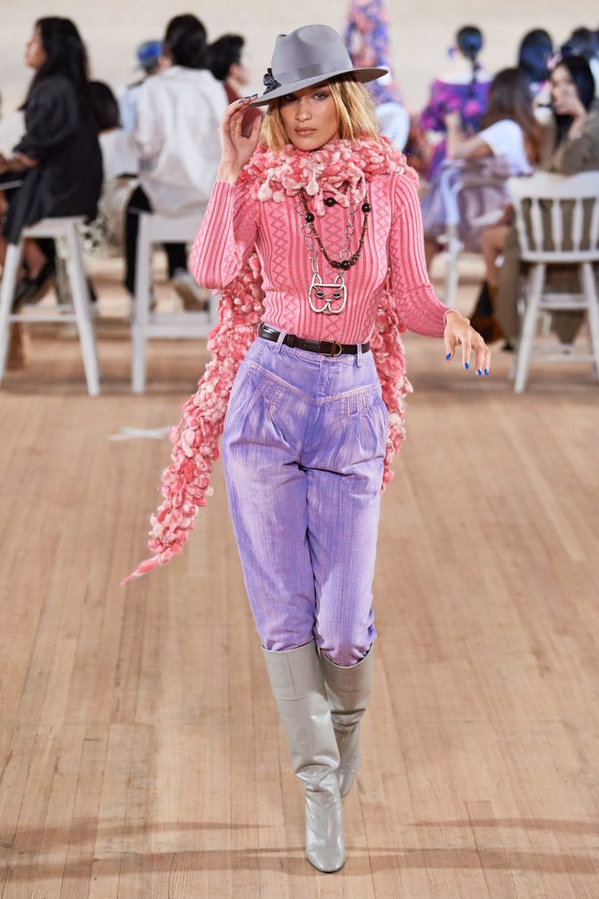 spring summer fashion 2020 pants sweater floral scarf Marc Jacobs 120+ Lovely Floral Outfit Ideas and Trends for All Seasons - 120