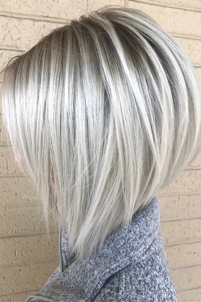visible roots grey bob hairstyle Top 20 Hottest Winter Hairstyles for Women - 39