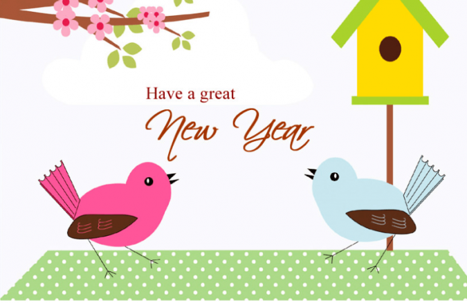 New Year cartoon greeting card 75+ Latest Happy New Year Greeting Cards - 66