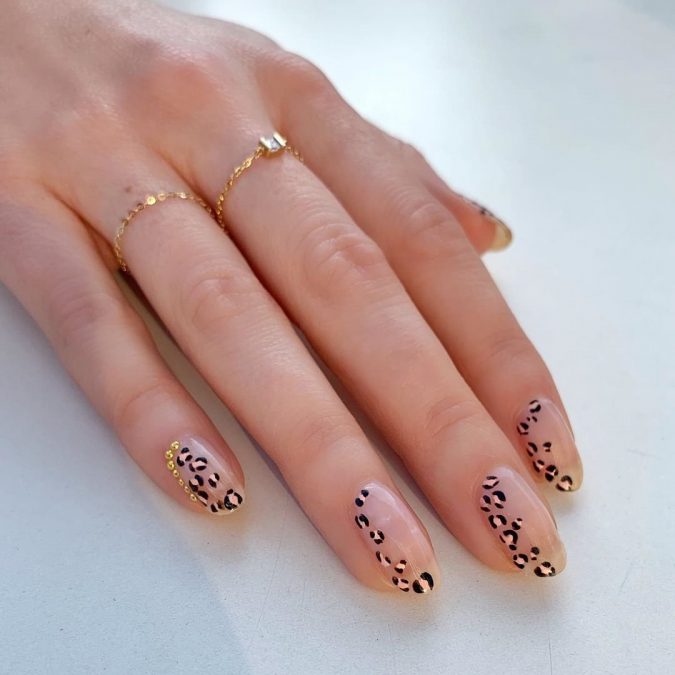 Top 10 Most Luxurious Nail Designs 18 barely there animal prints nails Top 10 Most Luxurious Nail Designs - 18