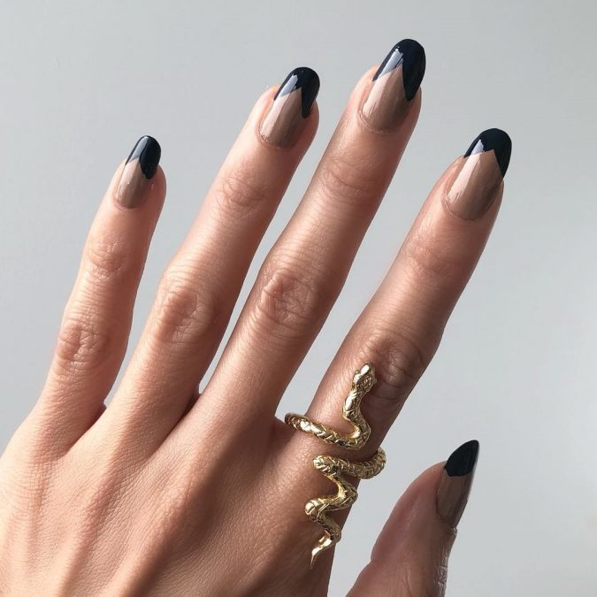 black nails michelle lee fall nails Top 10 Lovely Nail Polish Trends for Next Fall & Winter - 41
