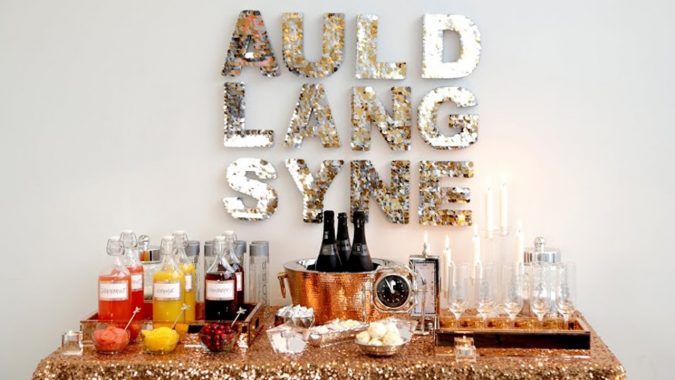 10 Breathtaking New Year’s Eve Party Decoration Trends 25 champagne bar 10 Breathtaking New Year’s Eve Party Decoration Trends - 25