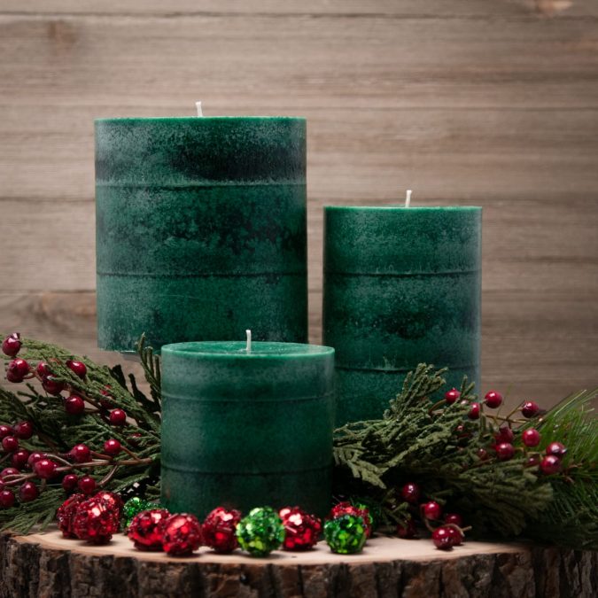 christmas decoration evergreen scented candles trio 50+ Hottest Christmas Decoration Ideas - 11