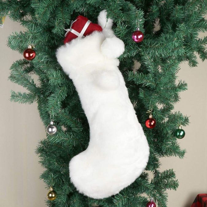 christmas decoration faux fur stockings 2 50+ Hottest Christmas Decoration Ideas - 15