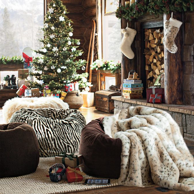 christmas decoration faux fur stockings 5 50+ Hottest Christmas Decoration Ideas - 16