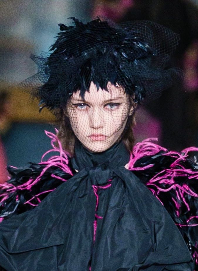 fall winter fashion 2020 feather dress big shoulders Erdem Top 10 Elegant Women’s Hat Trends For Winter - 68