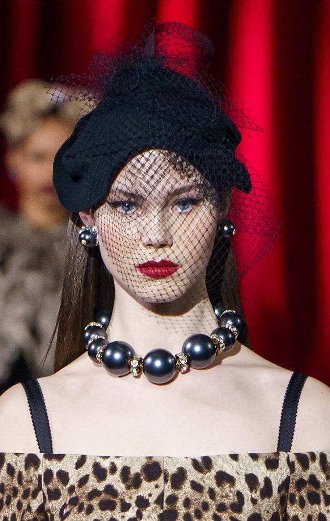 fall winter fashion 2020 veiled hat Dolce and Gabbana 2 Top 10 Elegant Women’s Hat Trends For Winter - 51